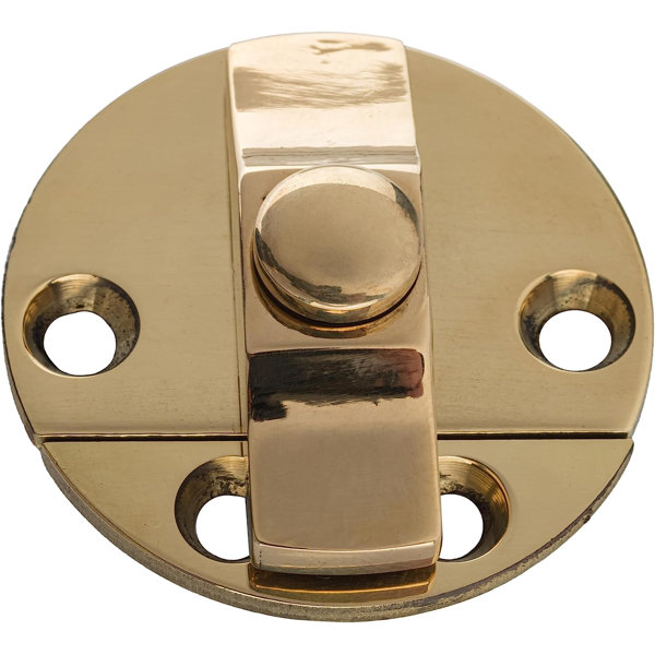 UNIQANTIQ HARDWARE SUPPLY Cast Brass Turn Button Door Latch w/ Back